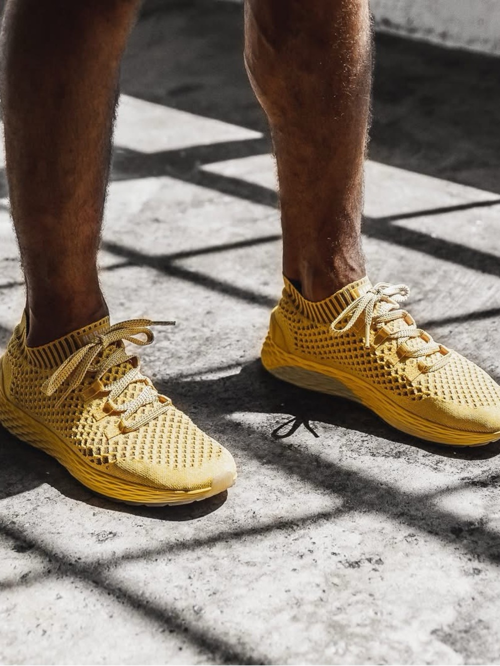 NOBULL Yellow Knit Trainer with Reflective Laces